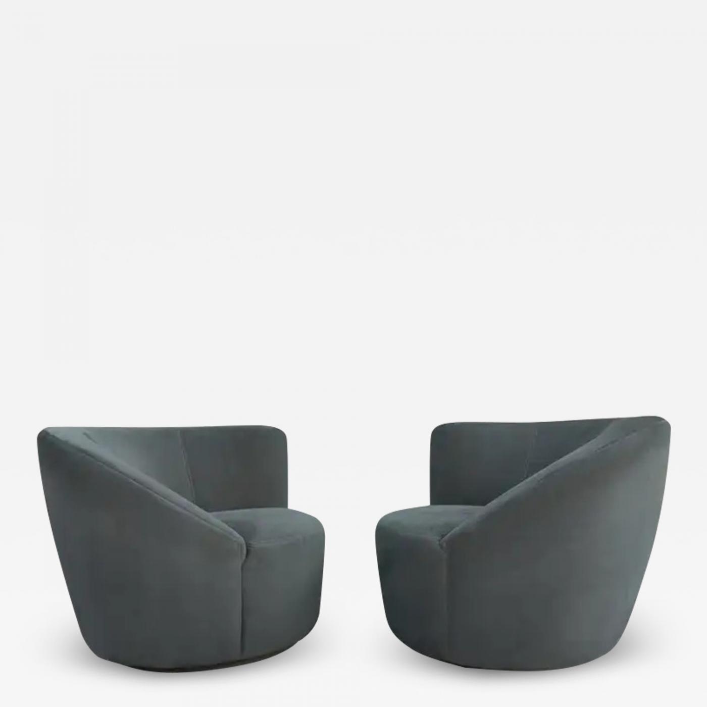 Grey suede swivel online chair