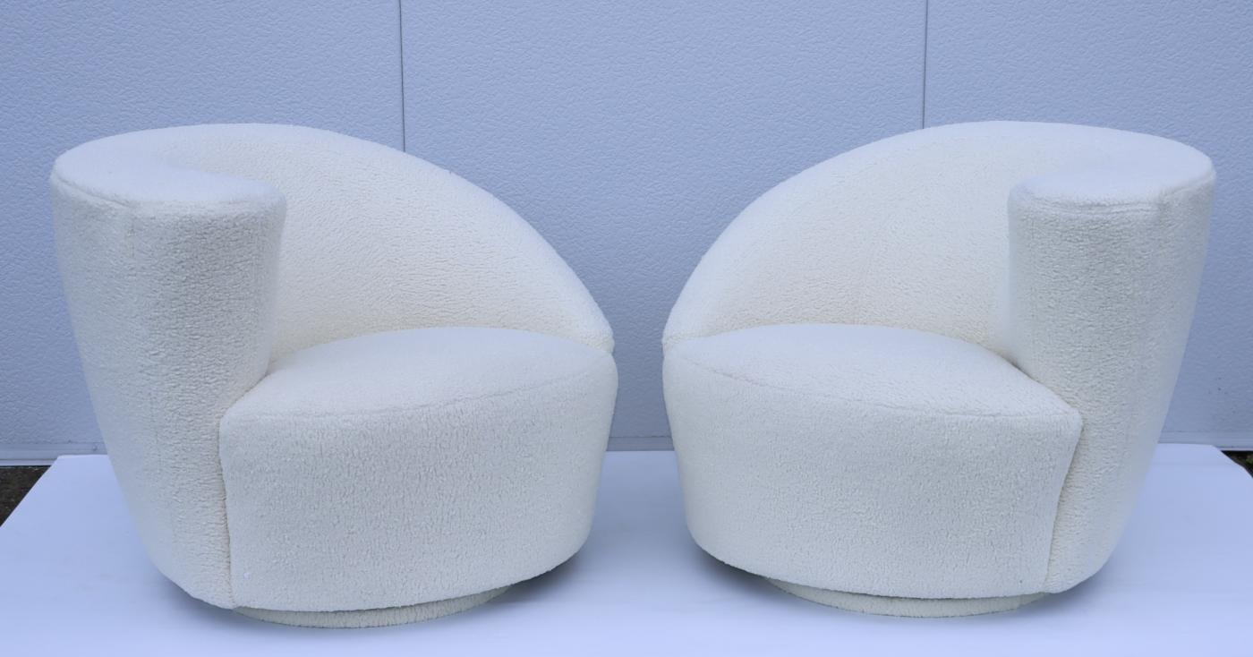 Vladimir Kagan Vladimir Kagan "Cork Screw" Swivel Lounge Chairs