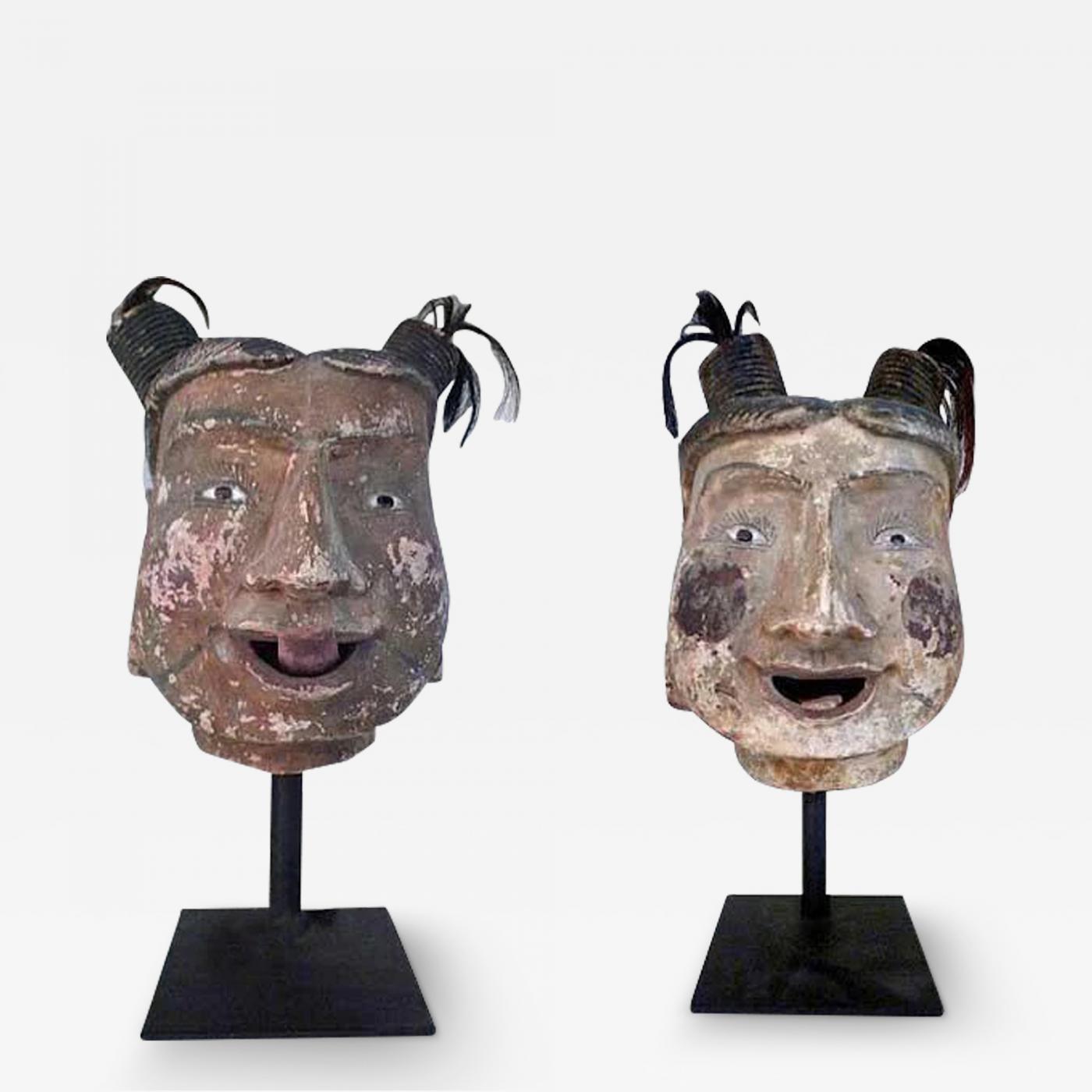 Walker Zabriskie Antique Burmese Puppet Heads