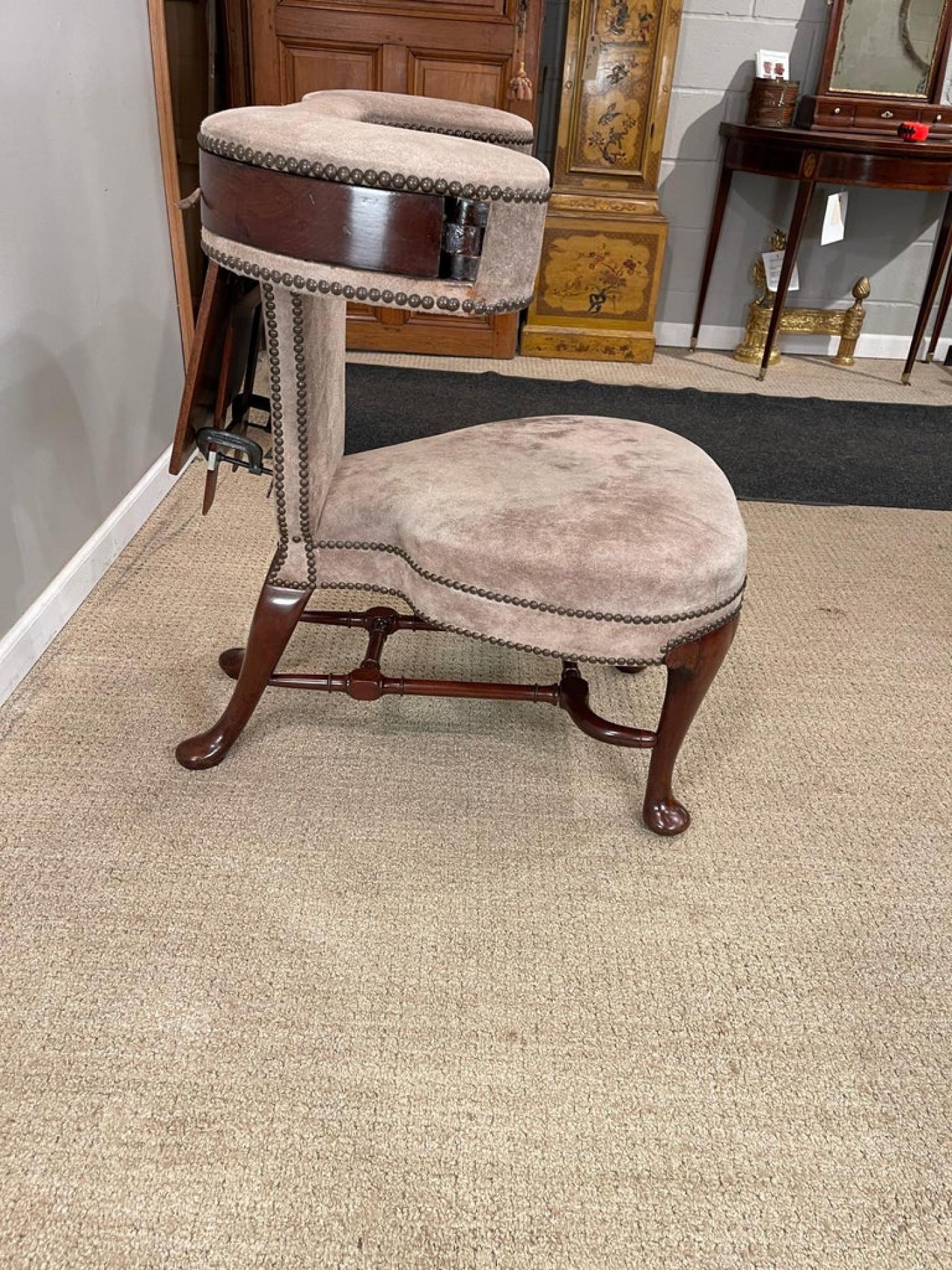 Walnut & Mahogany Cockfighting Chair