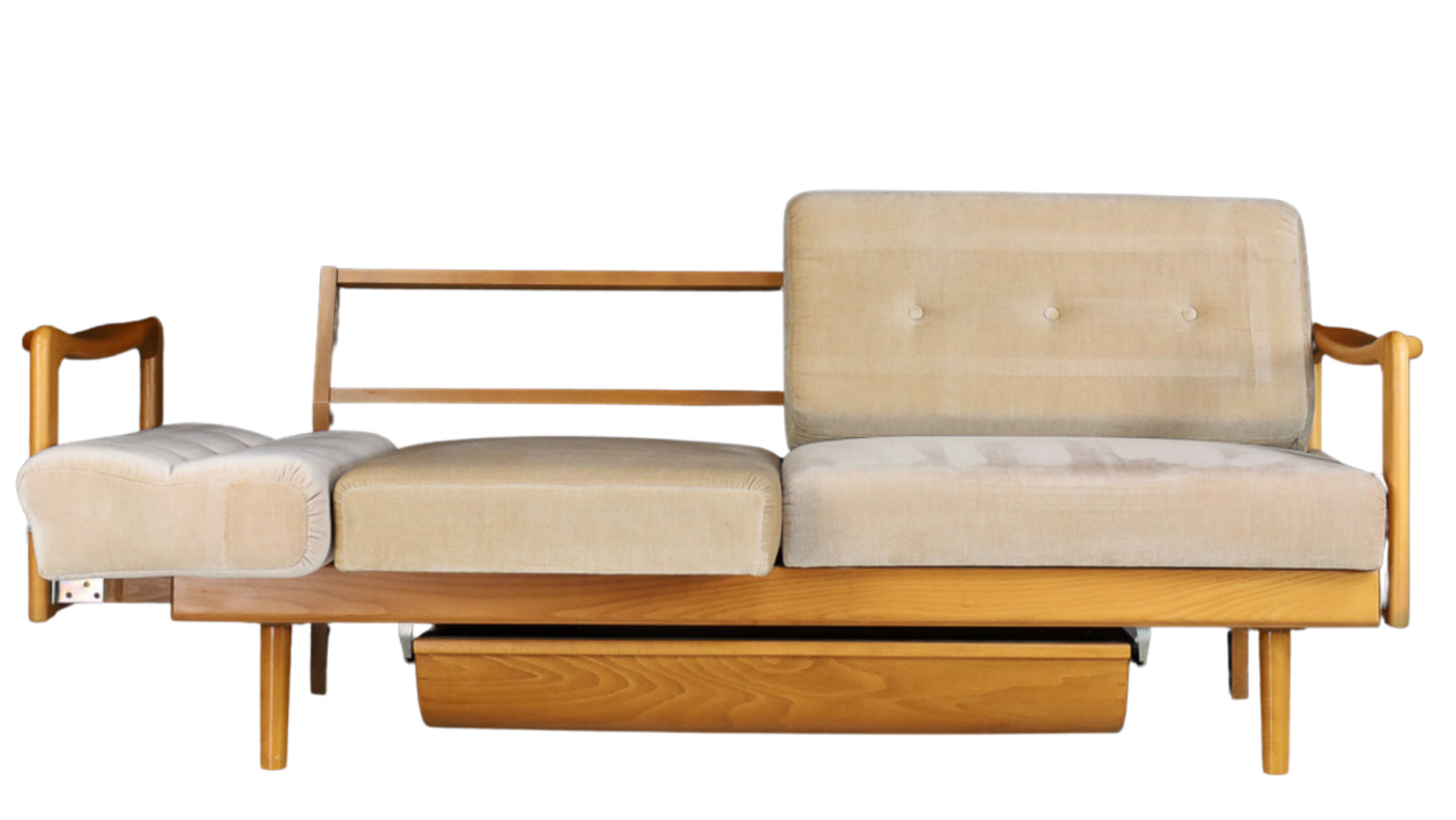 Walter Knoll Midcentury Knoll "Stella" convertible sleeper sofa