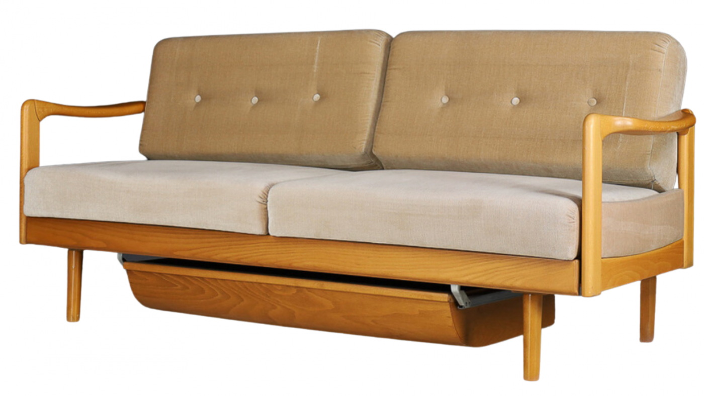Walter Knoll Midcentury Knoll "Stella" convertible sleeper sofa