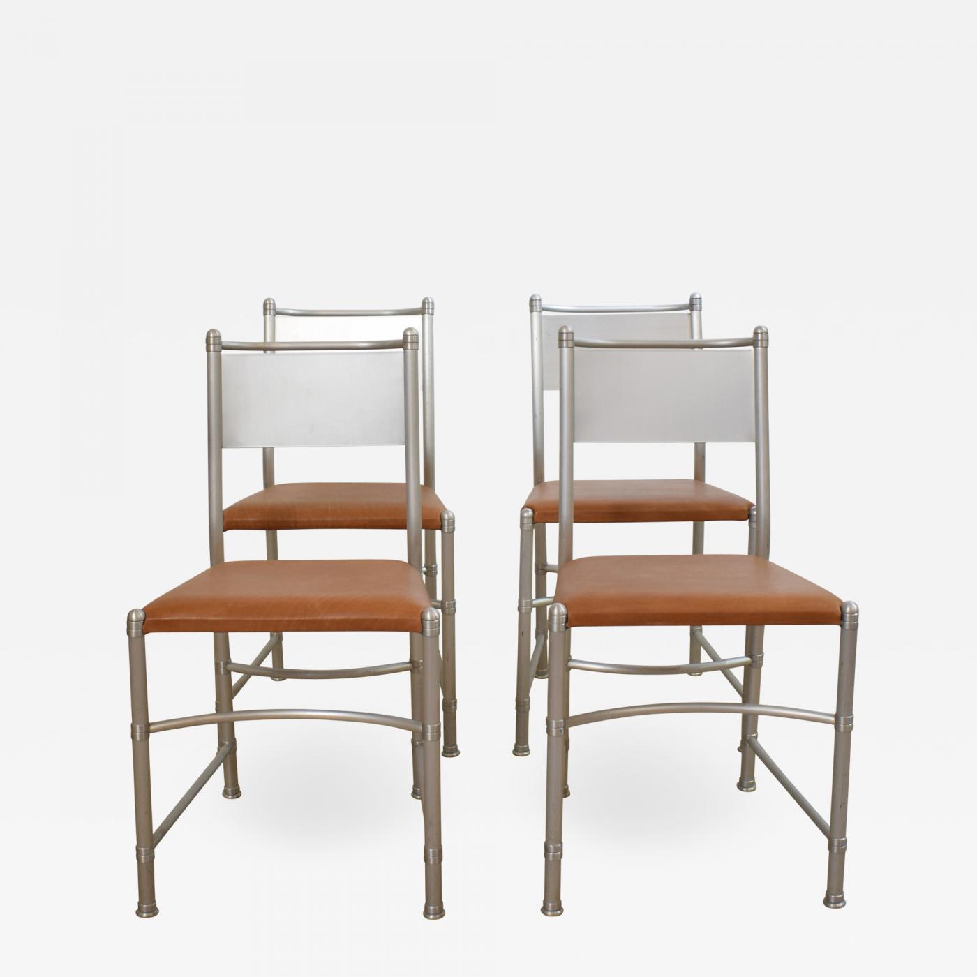 Warren Mcarthur Set Of Four Aluminium Dining Chairs Model 1131