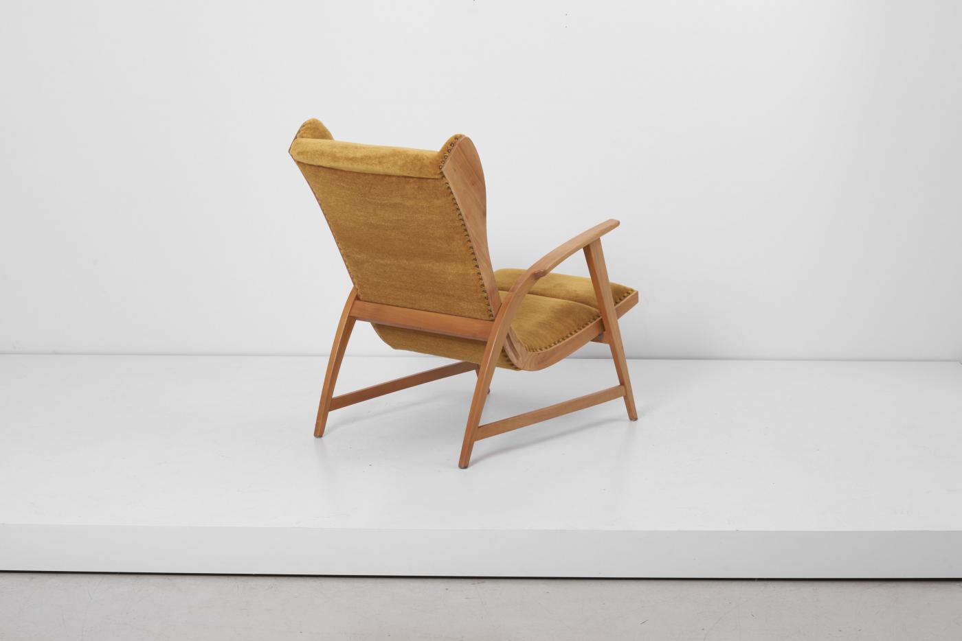 Wilhelm Knoll Antimott Lounge Chair by Wilhelm Knoll in Mohair Fabric