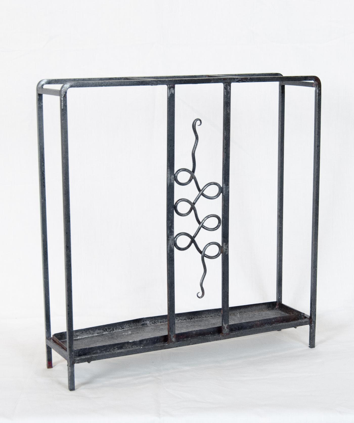 Wrought Iron Art Deco Umbrella Stand