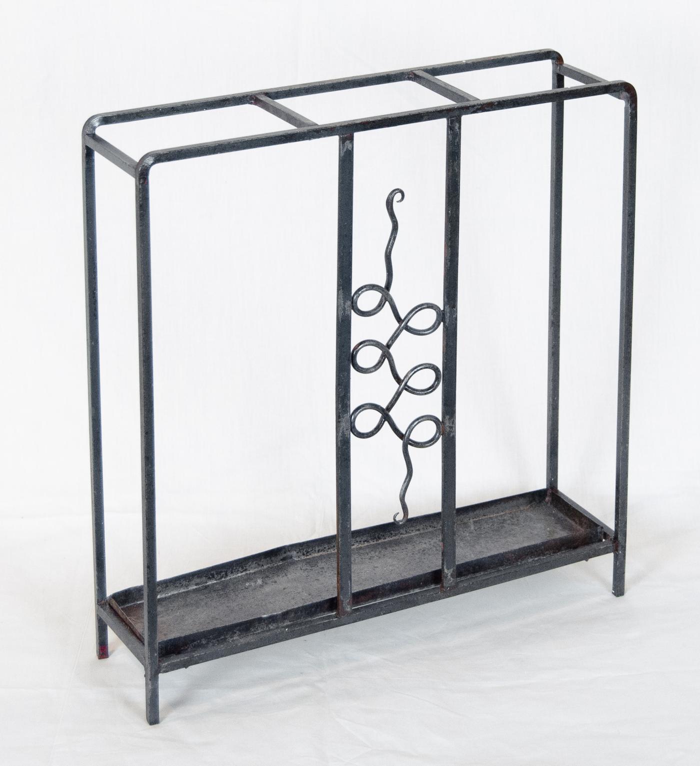 Wrought Iron Art Deco Umbrella Stand