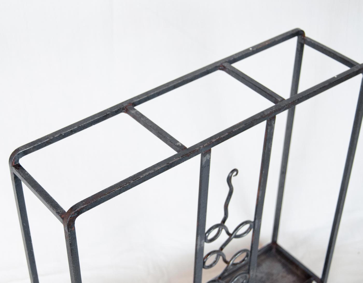 Wrought Iron Art Deco Umbrella Stand