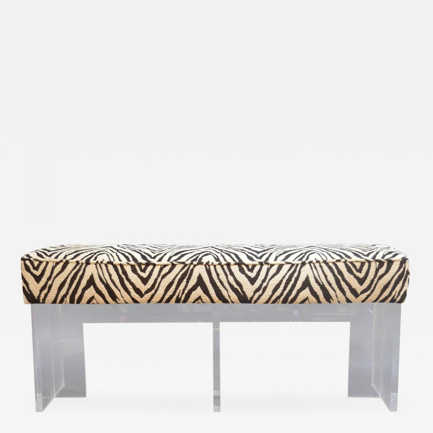 lucite upholstered bench