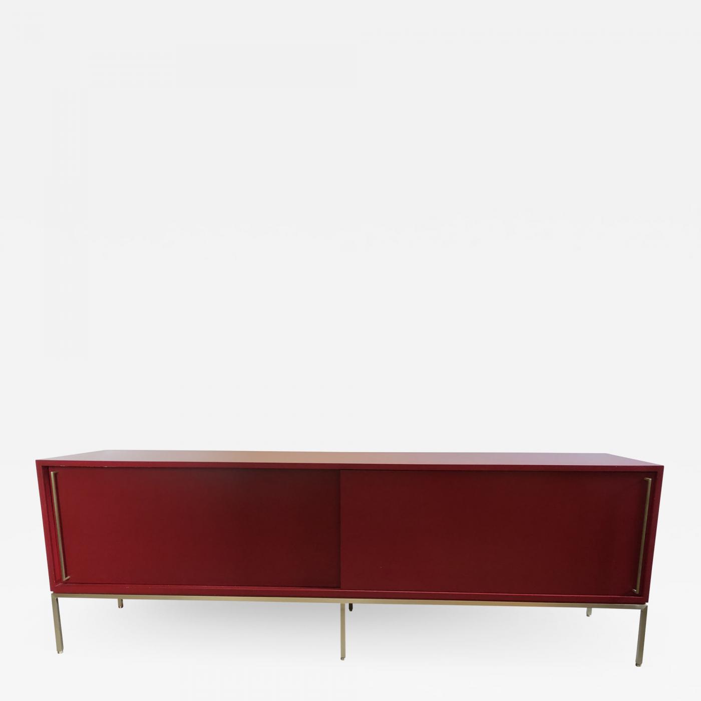 Regeneration Furniture Re 379 Credenza With Red Lacquered Case